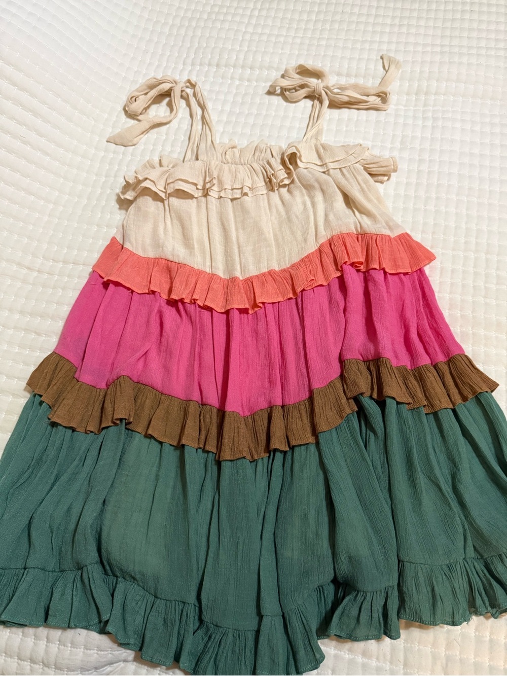 VICI Antari tiered colorblock mini dress